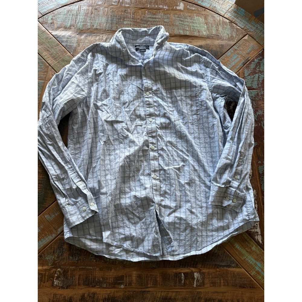 Men's Claiborne 80's 2 Ply Button Down Plaid Shirt Size XLT